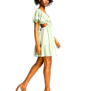 Light olive green ASOS summer dress. Perfect for any outing.